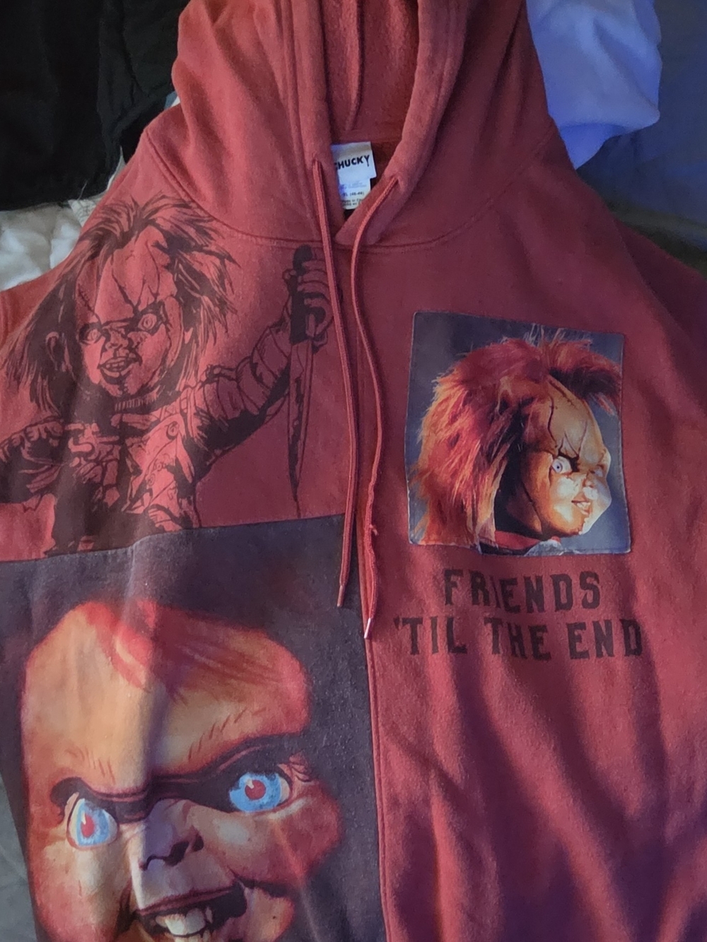 Rust Red Graphic Hoodie - Chucky 'Friends Til The End'